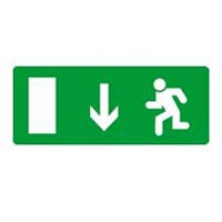 Информационная табличка - дверь на выход вниз - 227х90 мм