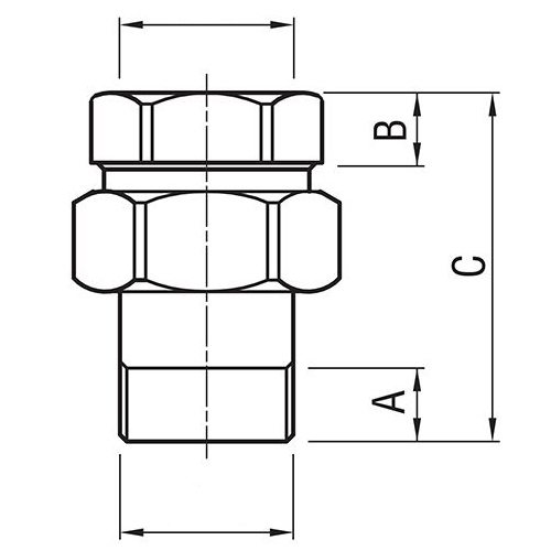 Муфта прямая с внутренней и наружной резьбой 1" - F.I.V.