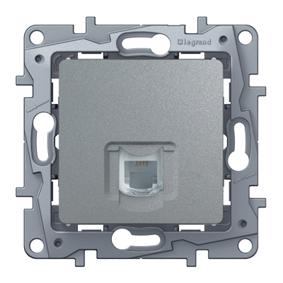 Телефонная розетка RJ11 - Etika - алюминий