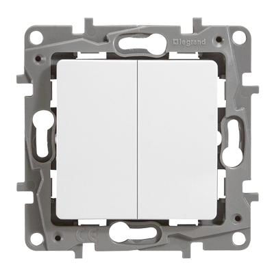 Переключатель двухклавишный - Niloe - белый