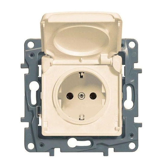 Розетка с откидной крышкой IP44 - Niloe - слоновая кость