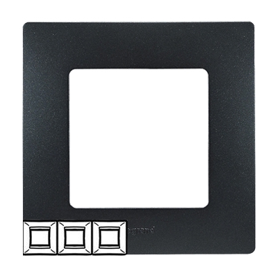 Рамка 3 поста - Niloe/Etika - черный глянец