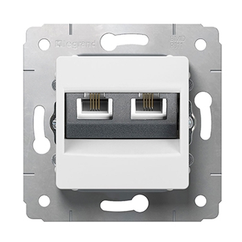 Телефонная розетка 2хRJ11 - Cariva - белый