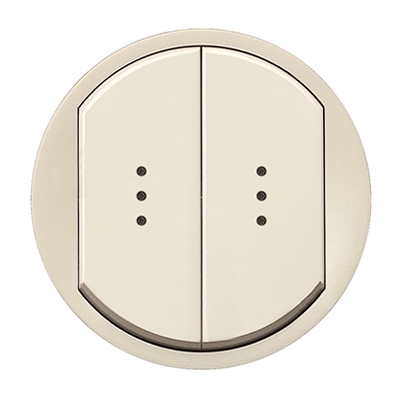 Лицевая панель для двухклавишного выключателя с подсветкой - Celiane - слоновая кость