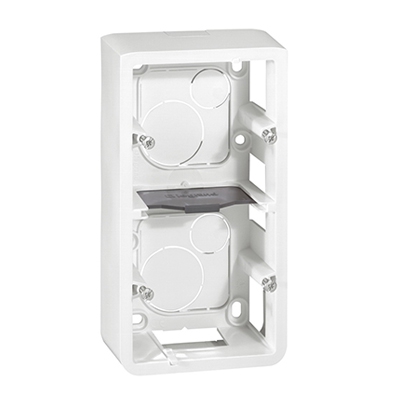 Накладная монтажная коробка - 4/5 или 2x2 модуля - Mosaic - белый