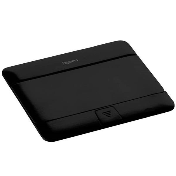 Выдвижной розеточный блок - 4 модуля - черный