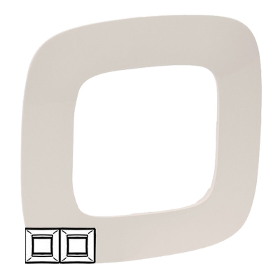 Рамка 2 поста - Valena Allure - слоновая кость