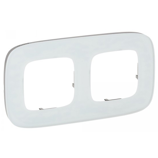 Рамка 2 поста - Valena Allure - белое стекло