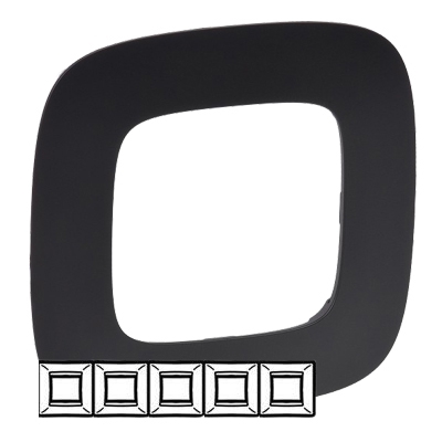 Рамка 5 постов - Valena Allure - матовый черный