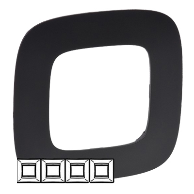 Рамка 4 поста - Valena Allure - матовый черный