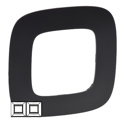 Рамка 2 поста - Valena Allure - матовый черный