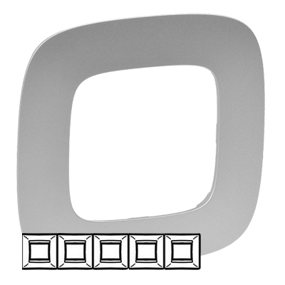Рамка 5 постов - Valena Allure - алюминий