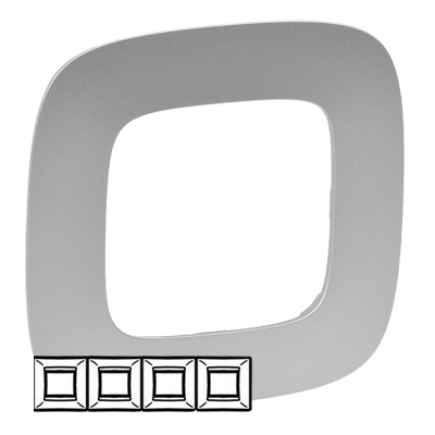 Рамка 4 поста - Valena Allure - алюминий