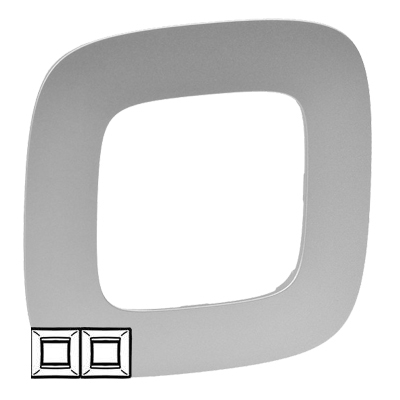 Рамка 2 поста - Valena Allure - алюминий