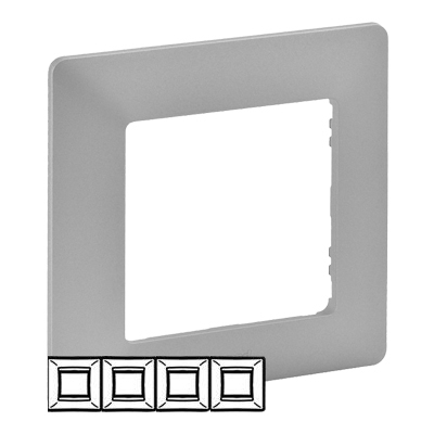 Рамка 4 поста - Valena Life - алюминий