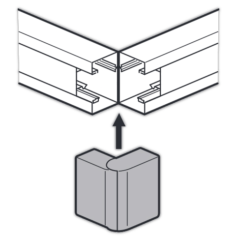 Внешний изменяемый угол от 60° до 120° - для кабель-каналов DLP-S 130x50