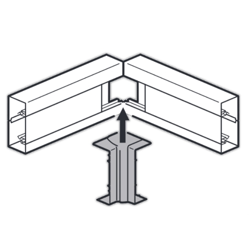 Внутренний неизменяемый угол 90° - для мини-каналов DLP-S 40x16