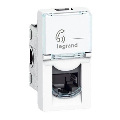 Розетка телефонная RJ11 - 1 модуль - Mosaic - белый