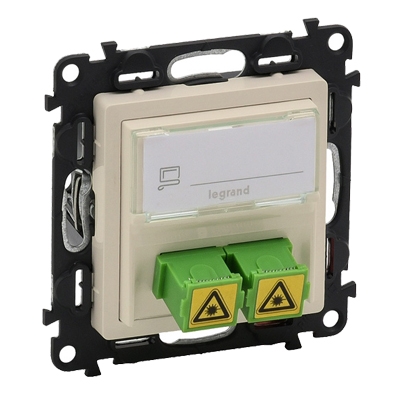 Оптическая розетка для оптоволоконных кабелей SС/APС - Valena Life - слоновая кость