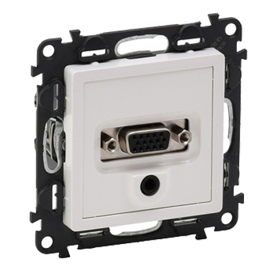 Розетка VGA (HD15) + Jack 3,5 мм - Valena Life - белый
