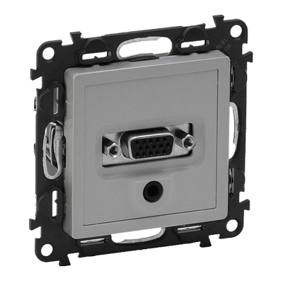 Розетка VGA (HD15) + Jack 3,5 мм - Valena Life - алюминий