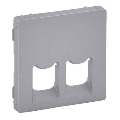 Лицевая панель для двойных розеток RJ45 и RJ11 - Valena Life - алюминий