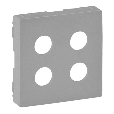 Лицевая панель для двойной аудиорозетки ''банан" - Valena Life - алюминий