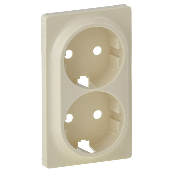 Лицевая панель для двойной силовой розетки 2х2К+З - Valena Life - слоновая кость