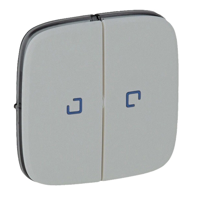 Лицевая панель двухклавишная с подсветкой - Valena Allure - алюминий