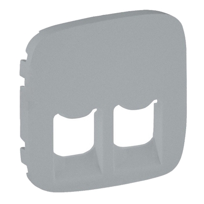 Лицевая панель для двойных розеток RJ45 и RJ11 - Valena Allure - алюминий