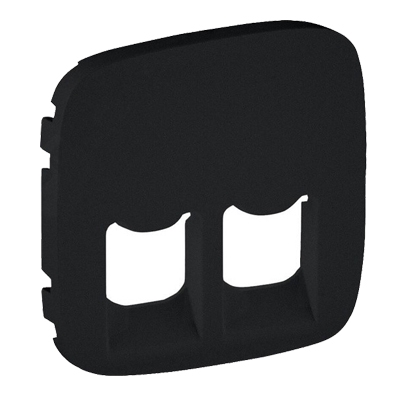 Лицевая панель для двойных розеток RJ45 и RJ11 - Valena Allure - черный