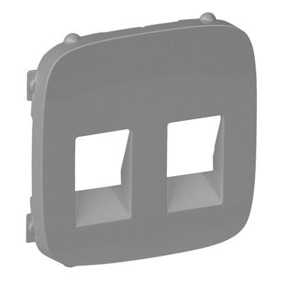 Лицевая панель для двойной акустической розетки - Valena Allure - алюминий