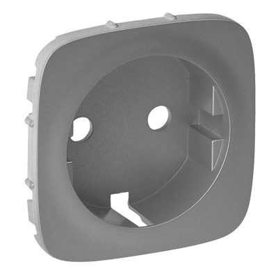 Лицевая панель для розеток 2К+З - Valena Allure - алюминий