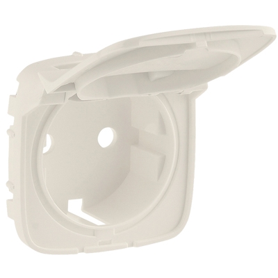 Лицевая панель для розеток 2К+З с откидной крышкой - Valena Allure - слоновая кость