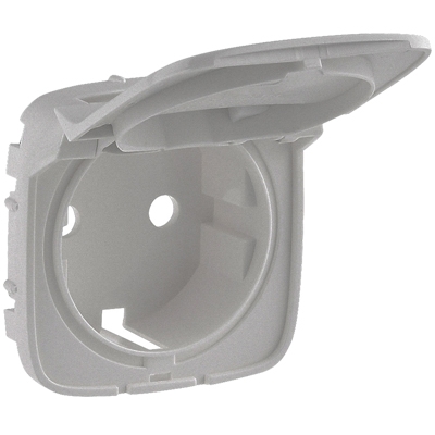 Лицевая панель для розеток 2К+З с откидной крышкой - Valena Allure - алюминий