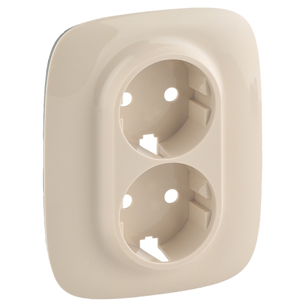 Лицевая панель для двойной силовой розетки 2х2К+З - Valena Allure - слоновая кость