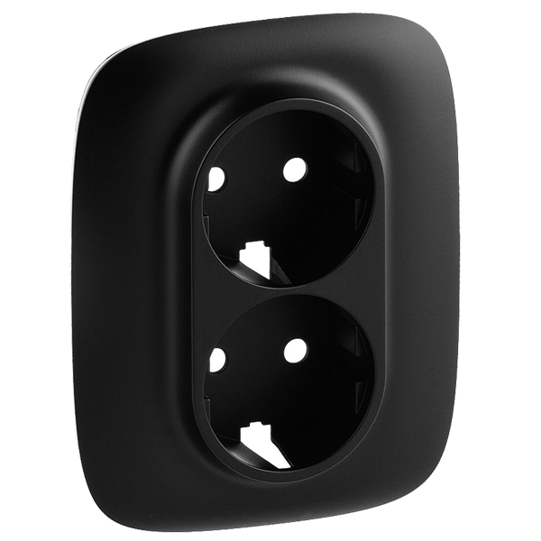 Лицевая панель для двойной силовой розетки 2х2К+З - Valena Allure - черный