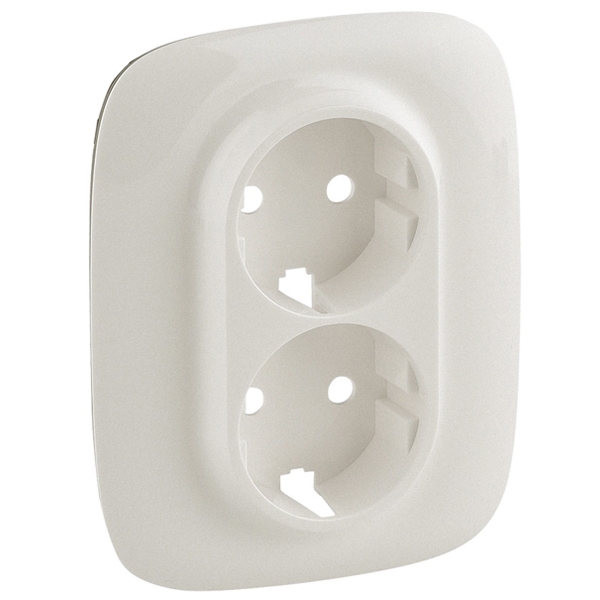 Лицевая панель для двойной силовой розетки 2х2К+З - Valena Allure - жемчуг