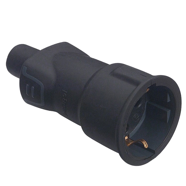 Розетка 2К+3 - Elium - 16А резина - черный