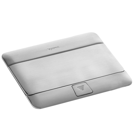 Выдвижной розеточный блок - 4 модуля - алюминий