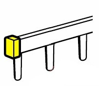 Концевая заглушка для универсальных однополюсных гребенчатых шин