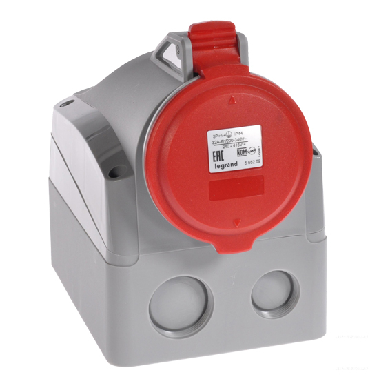 Розетка накладная 3К+Н+З 32A 380/415В IP44 - P17 Tempra Pro