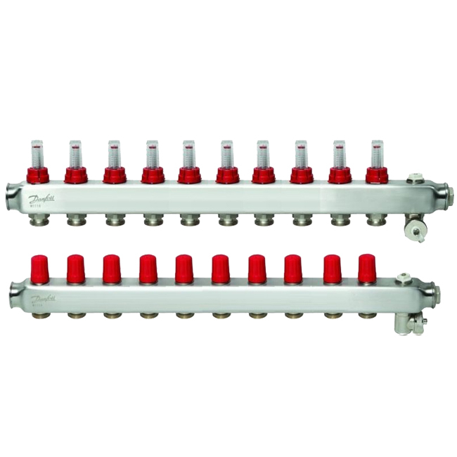 Коллектор из нержавеющей SSM-F стали с расходомерами - Manifold 10+10