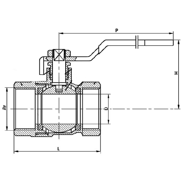 Кран шаровой из латуни с внутренней резьбой 1''1/4 - Tecofi