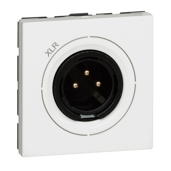 Аудиорозетка с разъемом XLR - 2 модуля - Mosaic - белый