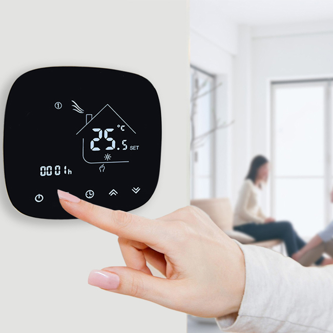 Терморегулятор для электрических теплых полов 16A - черный