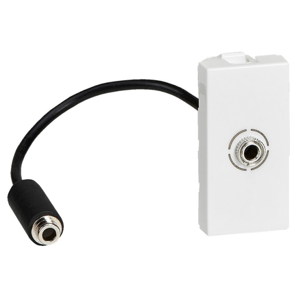 Розетка Jack 3,5 мм - 1 модуль - Mosaic - белый