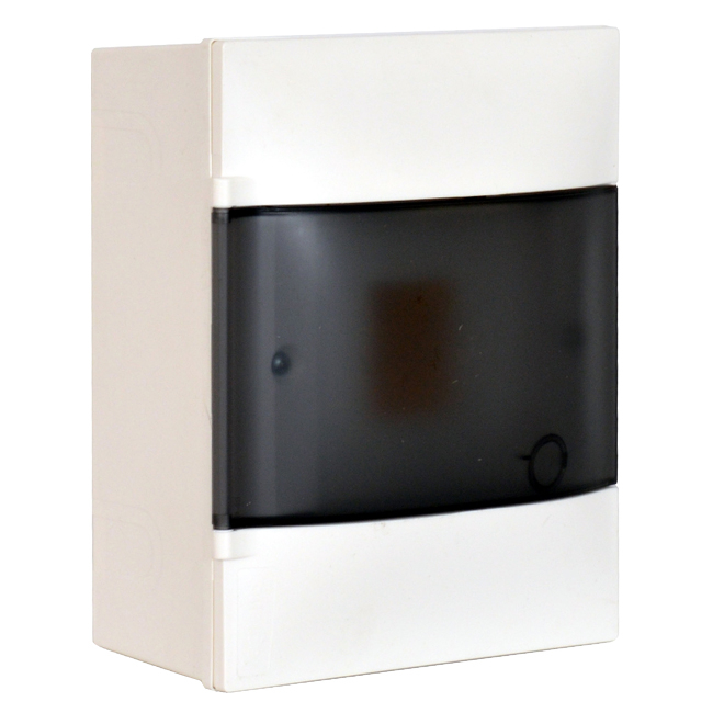 Щиток накладной - Practibox S - 4 модуля - дымчатая дверь