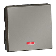 Переключатель одноклавишный с индикатором 10AX - 2 модуля - Arteor - Magnesium