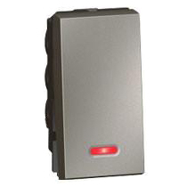 Переключатель одноклавишный с индикатором 20AX - 1 модуль - Arteor - Magnesium